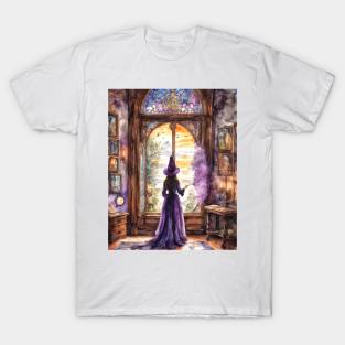 Lavender Witch Practicing Magic T-Shirt